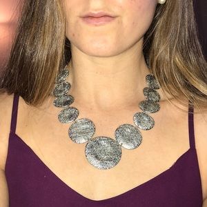 Silver layered circle necklace